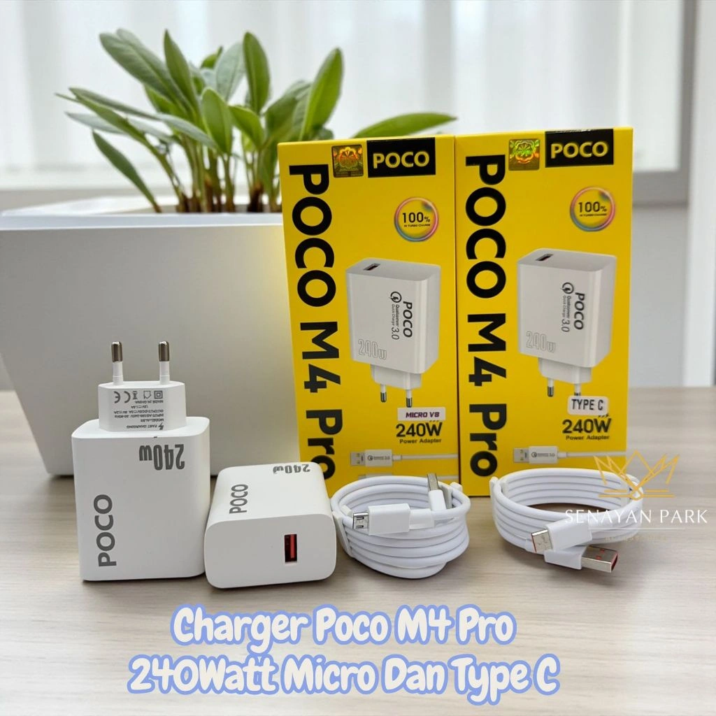 Charger Ori 100% pocophone poco m4 Pro 240w Support FastCharging qc3.0 kompatible semua hp smartphone