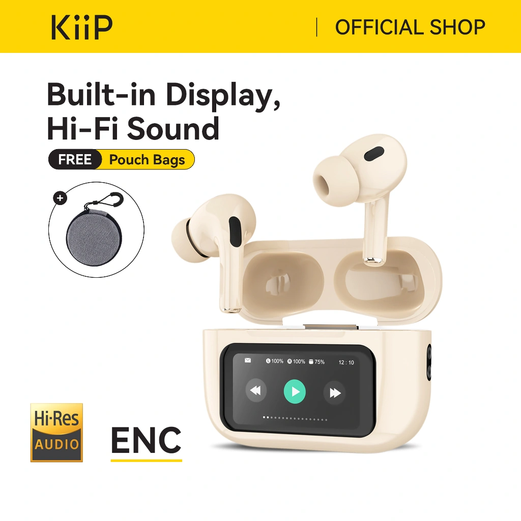KiiP DTS16 Tws  ANC Headset Bluetooth 5.4 Earphone Smart Screen Active Noise Reduction