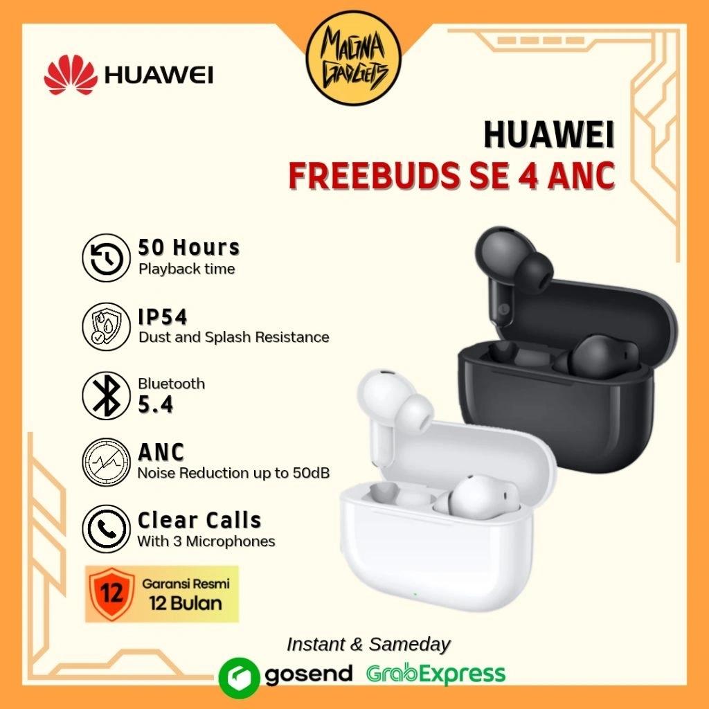 HUAWEI FreeBuds SE 4 ANC TWS I Up to 50dB I 10mm Dynamic Driver | 50H Long Battery Life IP54
