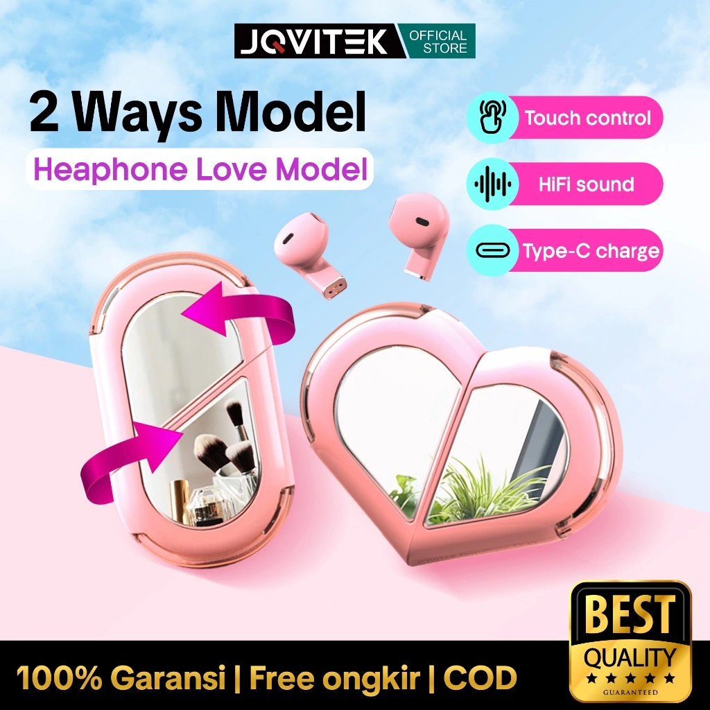 JQVITEK TWS EP39 Headset Bluetooth 5.3 Earphone Lucu iPhone Android Mini Wireless HIFI Musik Dengan Mikrofon