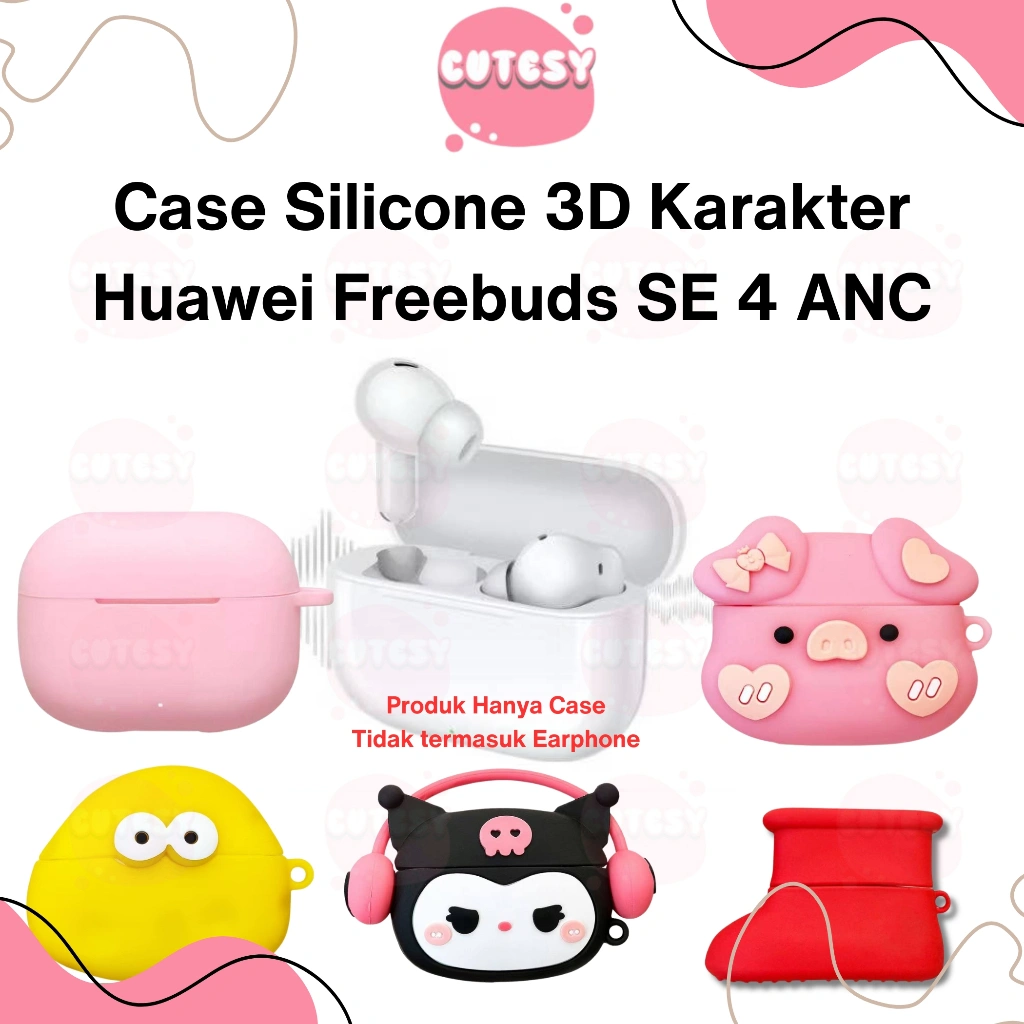 Case HUAWEI FreeBuds SE 4 ANC Silikon Polos Earphone Silicone TWS Karakter Lucu Karakter Kartun 3D Silicone