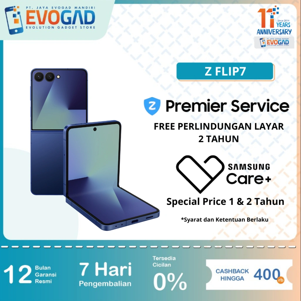 Samsung Galaxy Z Flip7 12/256 dan 12/512 Exynos 2500 | Smartphone AI | Kamera 50MP | 4300 mAh | Garansi Resmi SEIN 1 Tahun