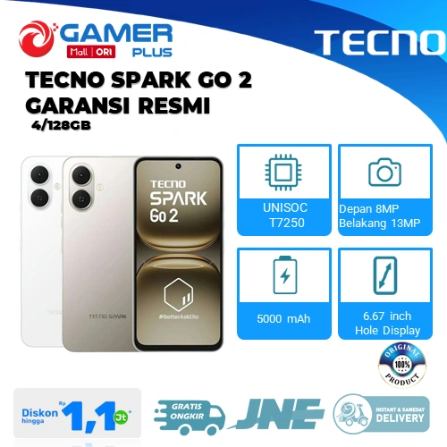 Tecno Spark GO 2 3GB/64GB I 4GB/64GB Garansi Resmi Tecno Indonesia