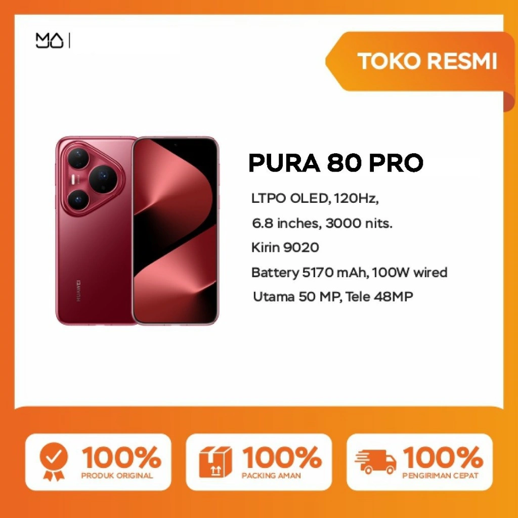 Huawei Pura 80 Pro 12/512GB [Glazed Texture Design, Smart AI Features, 5170mAh] - Garansi Resmi