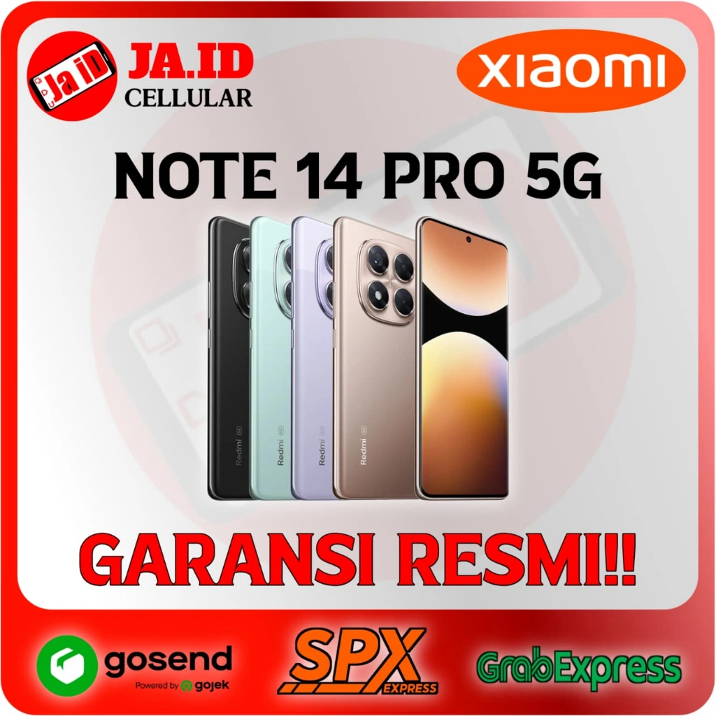 SMARTPHONE XIAOMI REDMI NOTE 14 PRO 5G 8/256GB/512GB ORIGINAL GARANSI RESMI