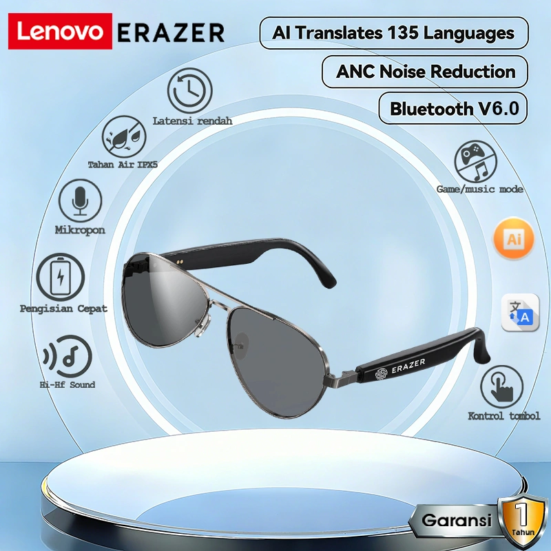 Lenovo ERAZER SG30PRO Kacamata Pintar Nirkabel Headset Bluetooth Multifungsi