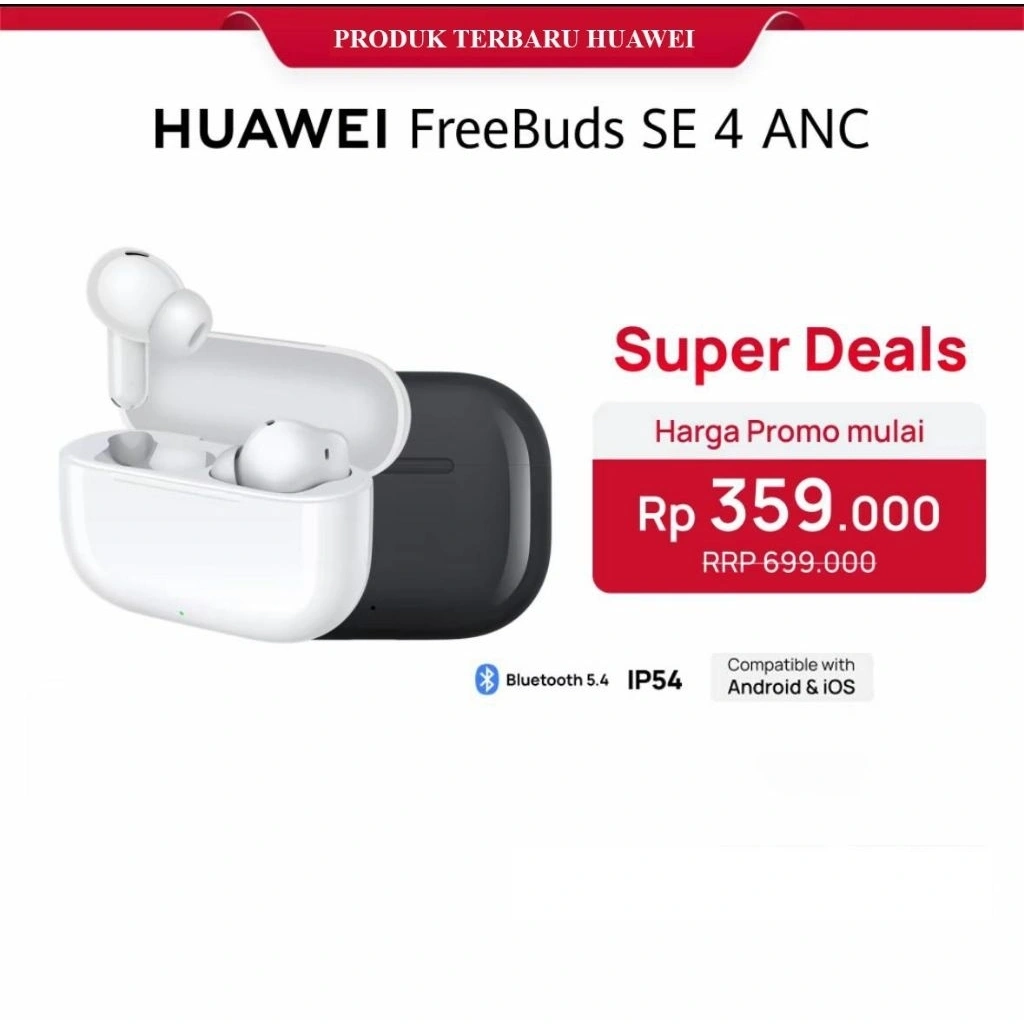 Huawei Freebuds SE 4 ANC TWS | UP to 50db | 10mm Dynamic Driver | 50H Long Batteray Life | IP54