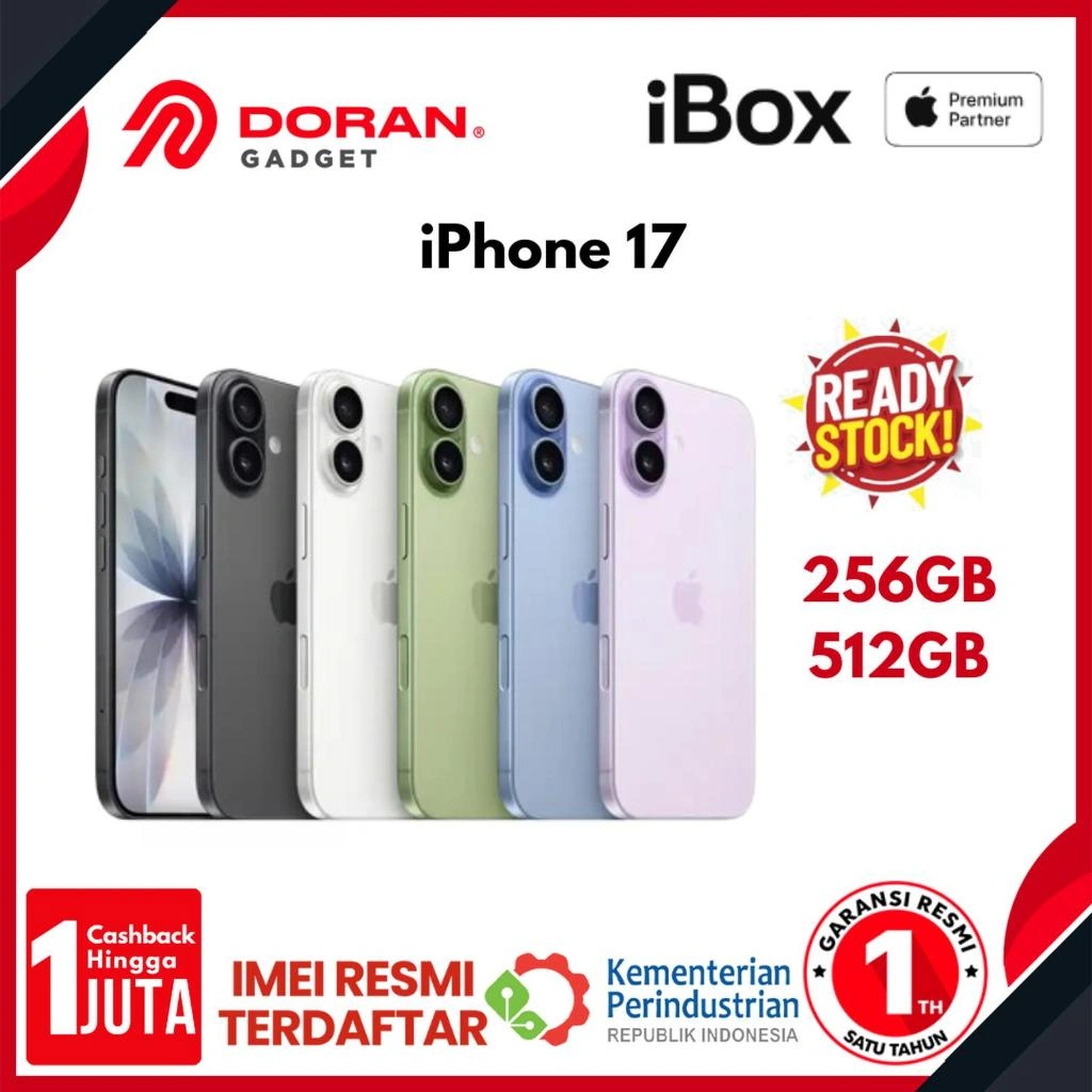Apple iPhone 17 256GB 512GB A19 Chip with Ceramic Shield Garansi Resmi