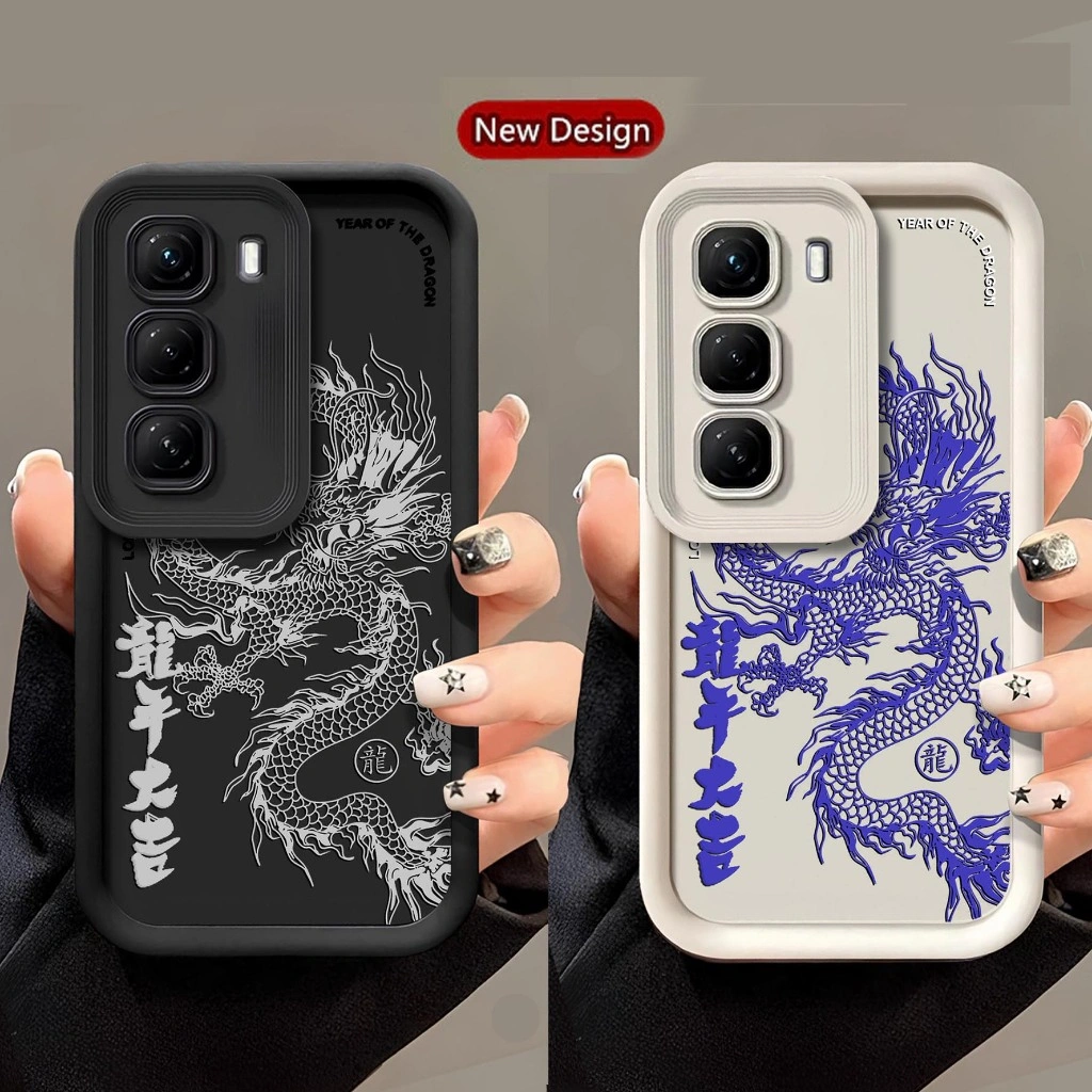 Rubber Pro Camera Dragon Naga Logo Infinix Hot 60i Hot 60 pro plus Smart 10plus Smart 10 smart 9 HOT 50i c63 c53 note 50 - Back Cover for hot 50 4g - hot 50 5g - hot 50pro note 50 pro 4g - Tecno Spark Go 2 Gt 30 Pro softcase terbaru terlaris gratis ongkir
