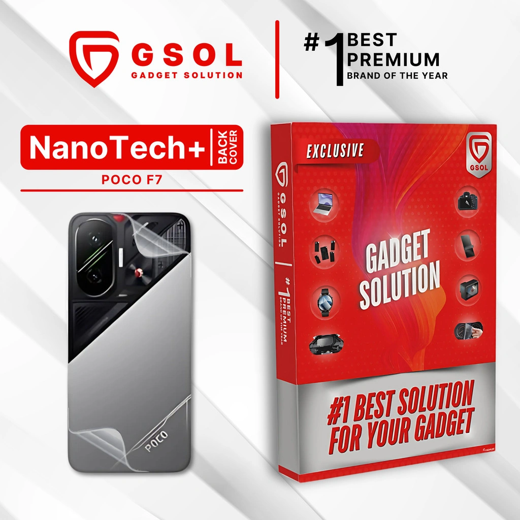 GSOL EPU BIO GENESIS Hydrogel for Xiaomi POCO F7 / Back Cover Guard (Nanotech+ 100% Recycle) Premium Hidrogel Anti-Scratch Protector Tempered Gorilla Glass 5 6 7 Anti Gores Full Cover Smart Phone Watch Handphone Gadget Tab Laptop Kamera
