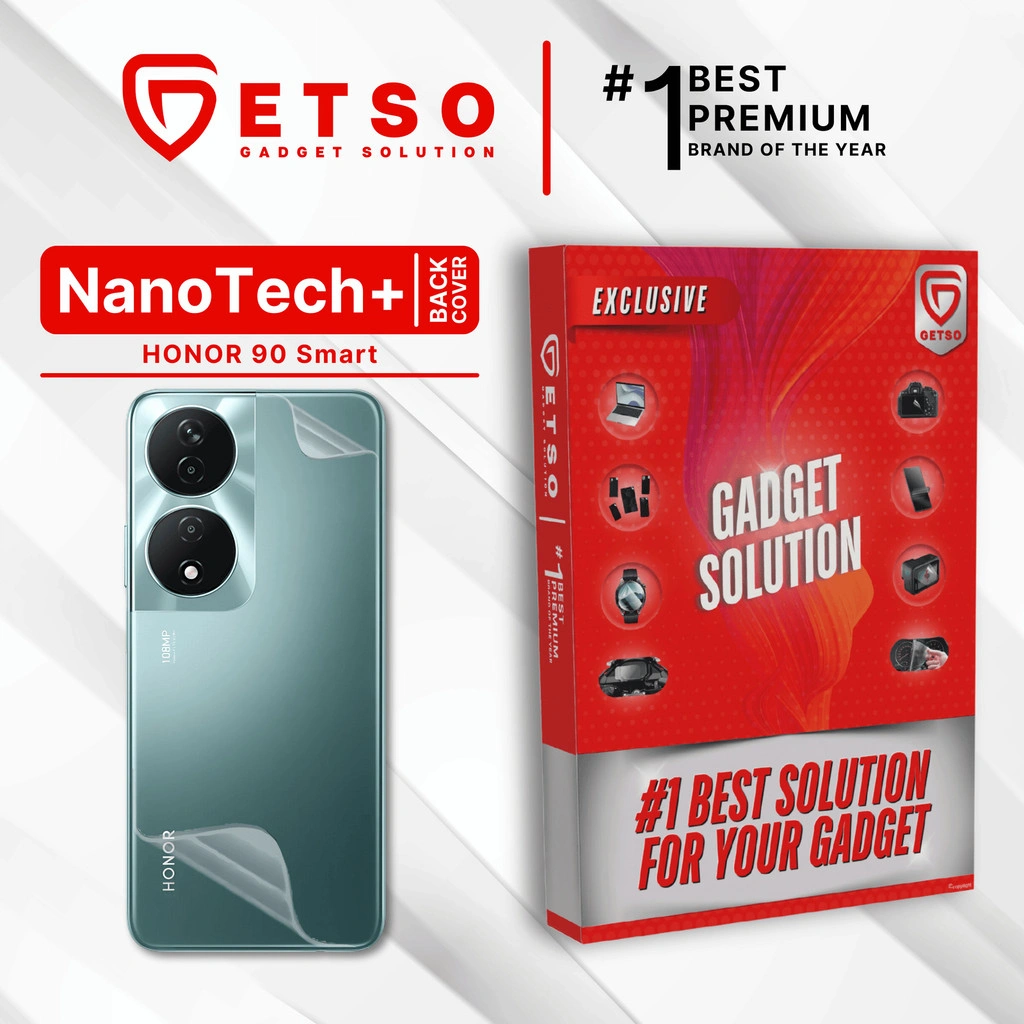 GETSO EPU BIO GENESIS Hydrogel for HONOR 90 Smart / Back Cover Guard (Nanotech+ 100% Recycle) Premium Hidrogel Anti-Scratch Protector Tempered Gorilla Glass 5 6 7 Anti Gores Full Cover Smart Phone Watch Handphone Gadget Tab Laptop Kamera