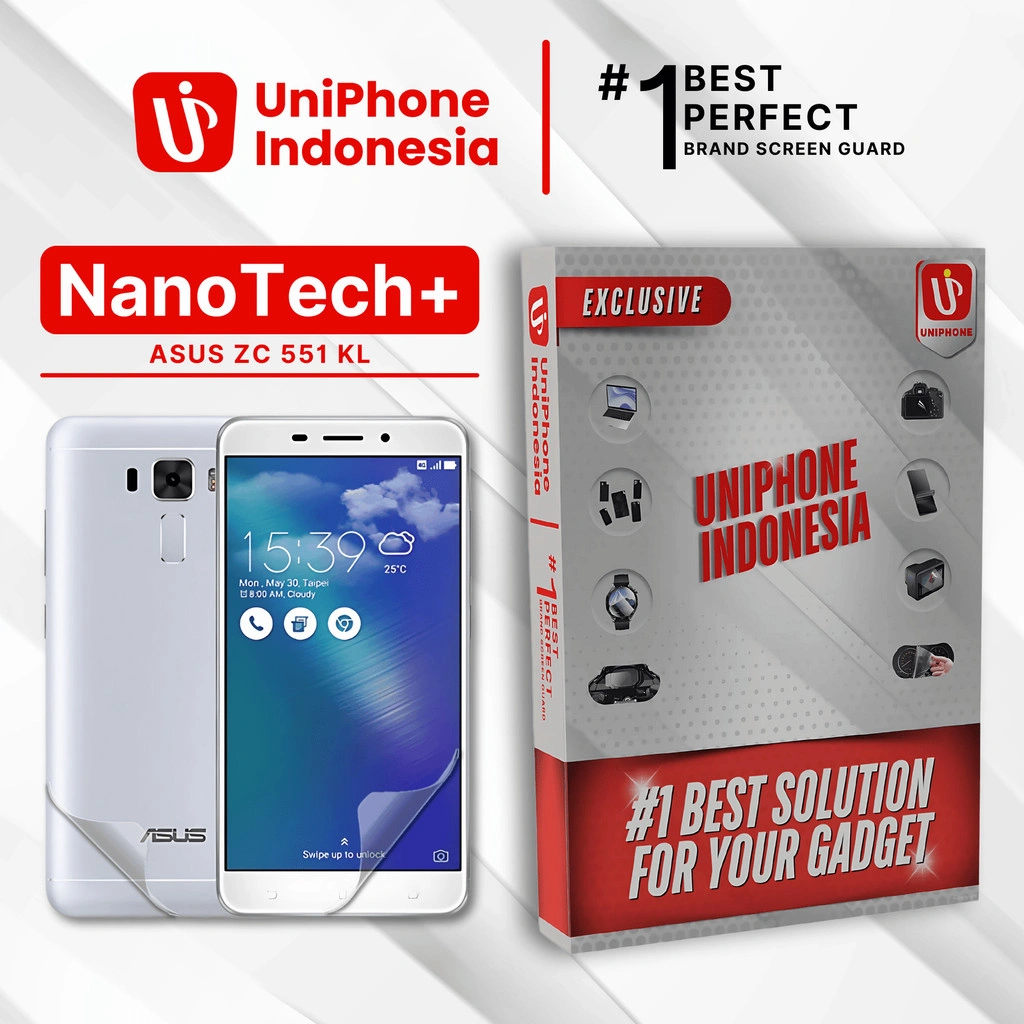 UniPhon EPU BIO GENESIS Hydrogel for ASUS ZC551KL / Screen Guard (Nanotech+ 100% Recycle) Premium Hidrogel Anti-Scratch Protector Tempered Gorilla Glass 5 6 7 Anti Gores Full Cover Smart Phone Watch Handphone Gadget Tab Laptop Kamera