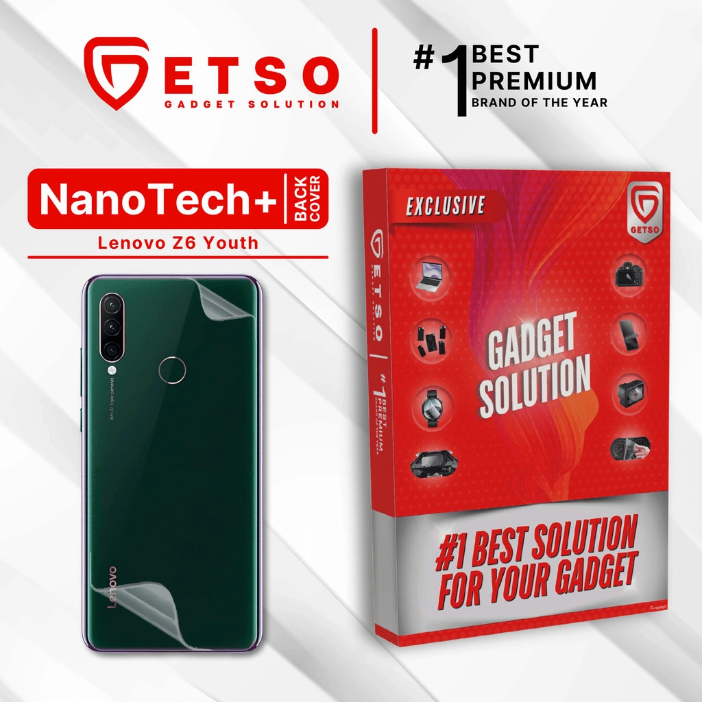 GETSO EPU BIO GENESIS Hydrogel for Lenovo Z6 Youth / Back Cover Guard (Nanotech+ 100% Recycle) Premium Hidrogel Anti-Scratch Protector Tempered Gorilla Glass 5 6 7 Anti Gores Full Cover Smart Phone Watch Handphone Gadget Tab Laptop Kamera