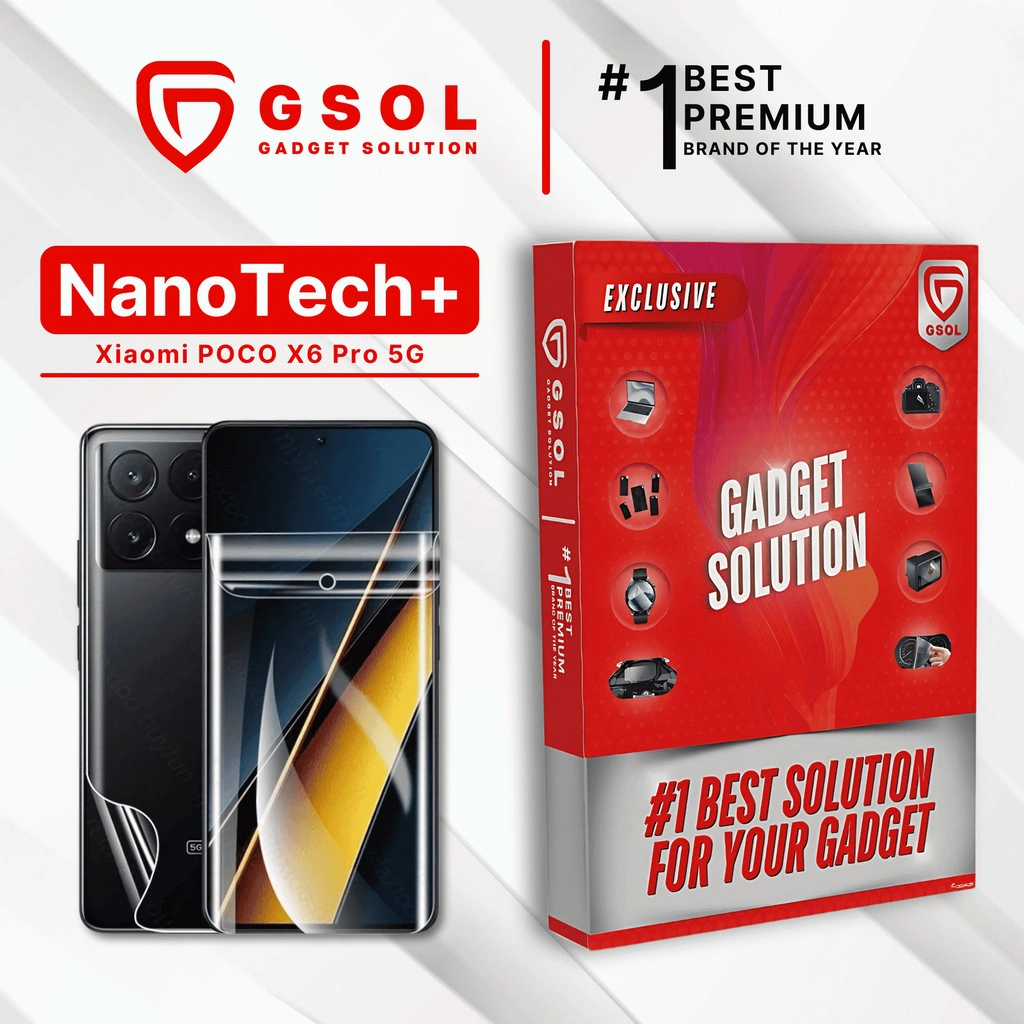 GSOL EPU BIO GENESIS Hydrogel for Xiaomi POCO X6 Pro 5G / Screen Guard (Nanotech+ 100% Recycle) Premium Hidrogel Anti-Scratch Protector Tempered Gorilla Glass 5 6 7 Anti Gores Full Cover Smart Phone Watch Handphone Gadget Tab Laptop Kamera