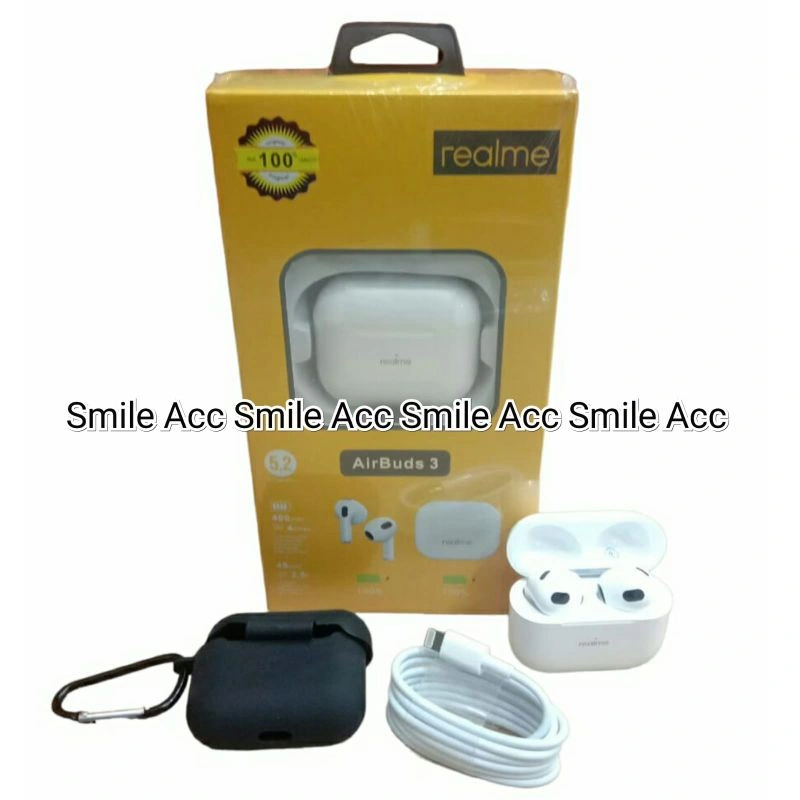 Headset Bluetooth Realme Air Buds 3 Airbuds 3 Wireless Earphone Bass