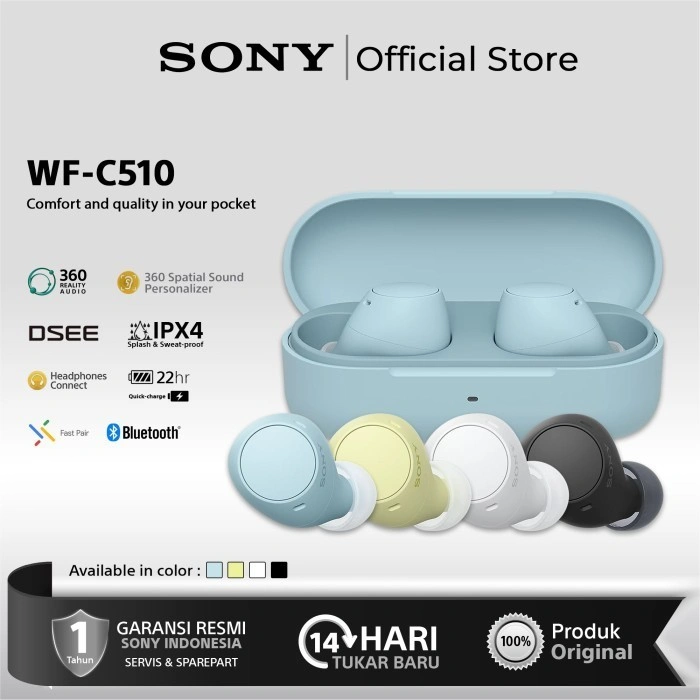 Sony WF-C510 WFC510 WF C510 TWS Truly Wireless Earphone Bluetooth