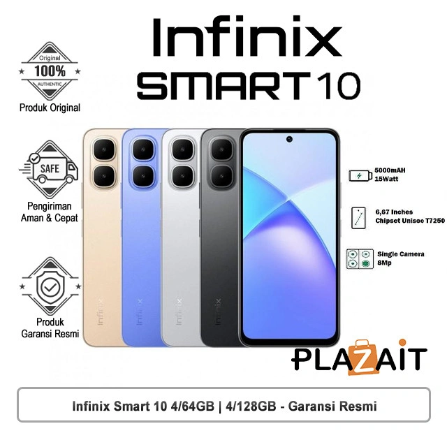 Infinix Smart 10 4/64GB | 4/128GB - 6.7 inch 120Hz Smoot Display 700 nits - 5000 mAh