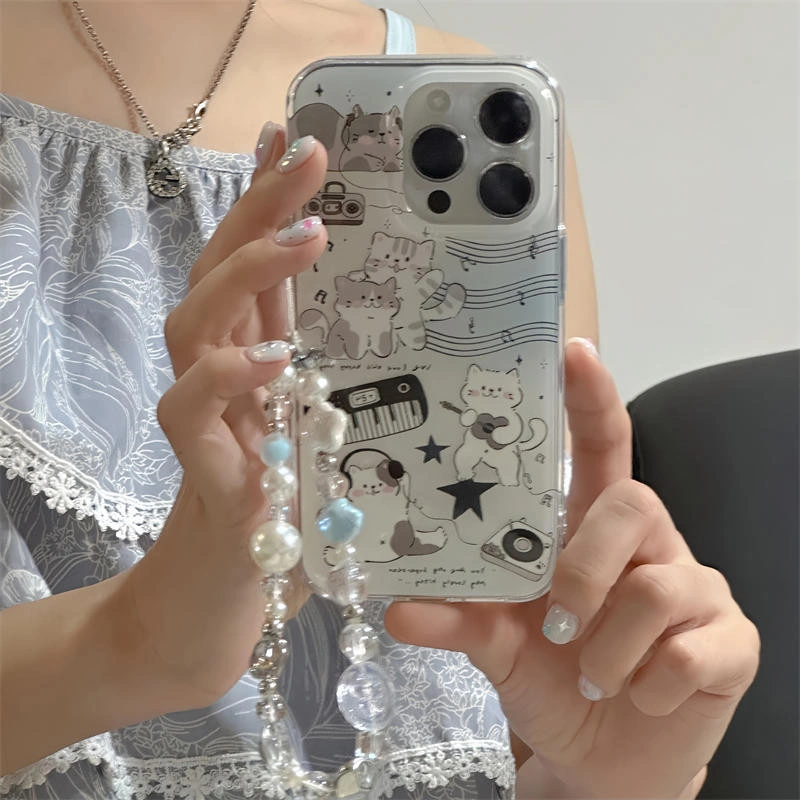 Anak kucing bermain musik Casing hp infinix Smart 10 Plus Hot 60 Pro Plus Hot 60i Smart 10 Plus Hot 60 Smart 10 Smart 10 note 50 pro Smart 9 HOT 50 50i note 40 pro plus itel p55 4g 5G note 30 pro hot 40i 40 pro hot 30 smart 8 pro zero 30 20 hot 30i 20s