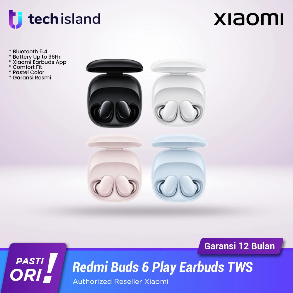 Xiaomi Redmi Buds 6 Play Bluetooth 5.4 Earbuds IPX4 10mm Driver Light Weight