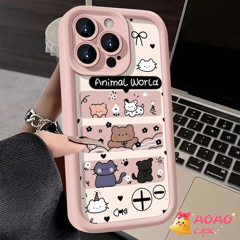 Case HP Untuk Infinix Smart 9 8 7 6 5 Tecno Spark 30C 20C GO 1 2024 10 20 Pro Plus GO 2023 Hot 50i 40 40i 30i 30 20 9 10 20 11 Play Infinix Note 40 30 Pro Note 30VIP 12 G96 GT 10Pro Bunga Kartun Hewan Kartun Lucu Soft Cover