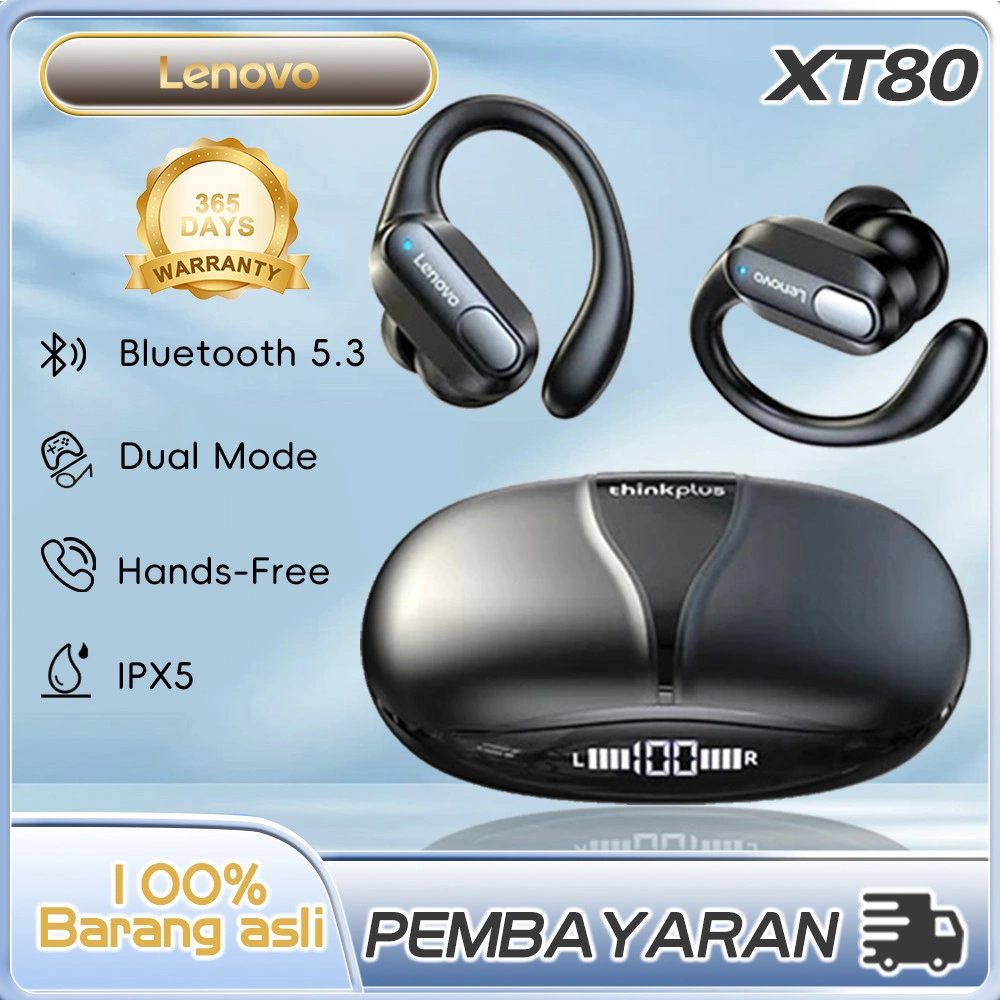 AI Smart Terjemahkan XT80 Thinkplus Headset Bluetooth 5.3 True Wireless TWS Sports Earphone Noise Reduction