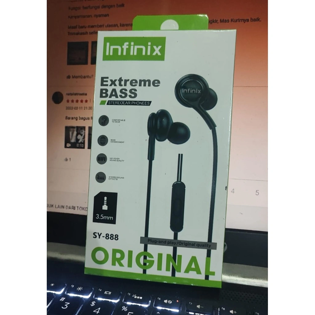 (SY-888) Headset Handsfree Infinix All Series Bisa Untuk Semua Android Suara Menggelegar Dan Stereo