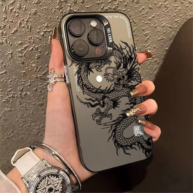 PREMIUM MATTE HARD CASING HP AESTHETIC DRAGON CASE UNTUK Infinix Hot 40 Pro（Smart 5 8 7 6(RM 2/32GB)  (RM 3/64GB) 8 Plus Pro）Note 30 4G 5G （Hot 9 10 11 Play 30i 40 10 Lite 30i NFC 40i）（Tecno Spark Go 2023  2024 20C 20 20 Pro）ITEL P55 4G SHOCKPROOF CASING