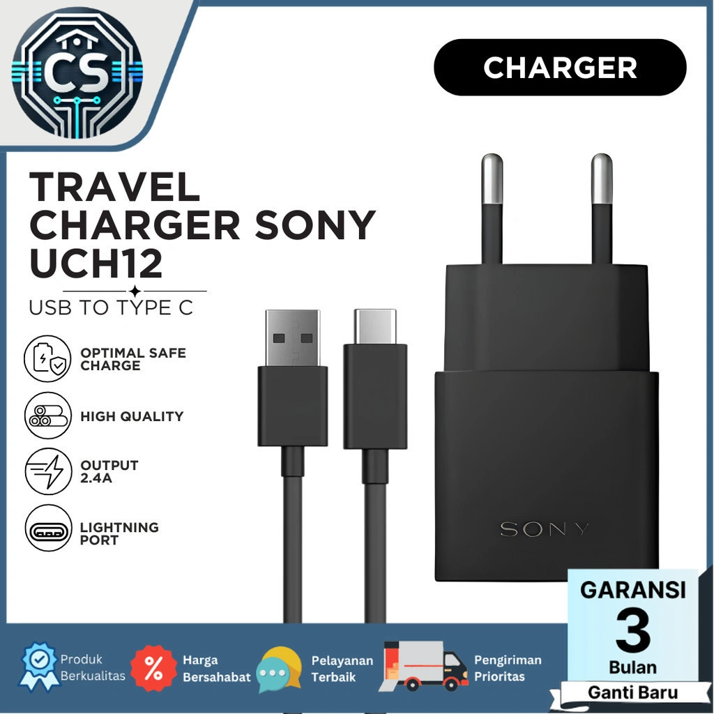 Charger Sony Original 100% USB To Type C 4A Fast Charging Untuk Xperia dan Smartphone Lain