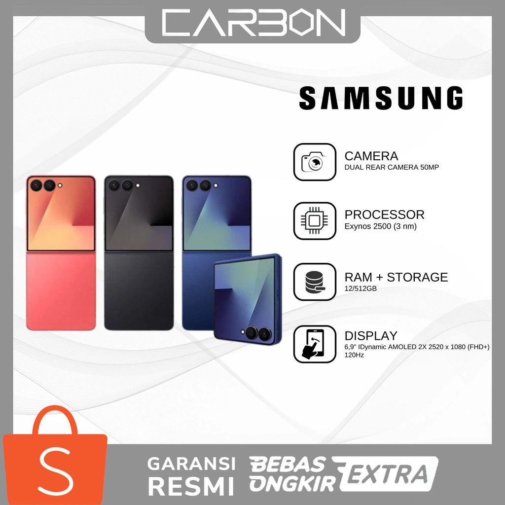 Samsung Galaxy Z Flip7 12/512GB | Smartphone AI | Hp Lipat | Kamera 50MP | 4300 mAh