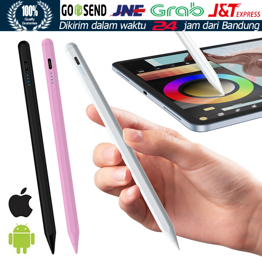 Stylus Pen Universal Magnetic / Smart Pencil Kompatibel iPad, Android, Samsung, Huawei, Xiaomi / Pensil Stylus Layar Sentuh Untuk Tablet Dan Smartphone / Alat Tulis Digital Praktis Untuk Belajar, Kerja, Gaming