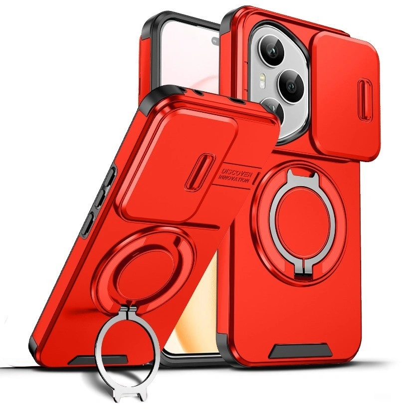 Casing untuk Honor 400 Pro X9C Smart Push Pull Slide Lens Hard Armor Stand Shockproof Phone Case