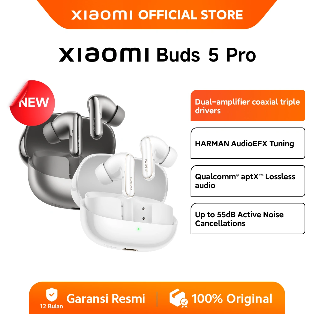Xiaomi Buds 5 Pro | Dual-amplifier coaxial triple drivers | HARMAN AudioEFX Tuning | Qualcomm aptX™ Lossless audio | TWS [Official Store]