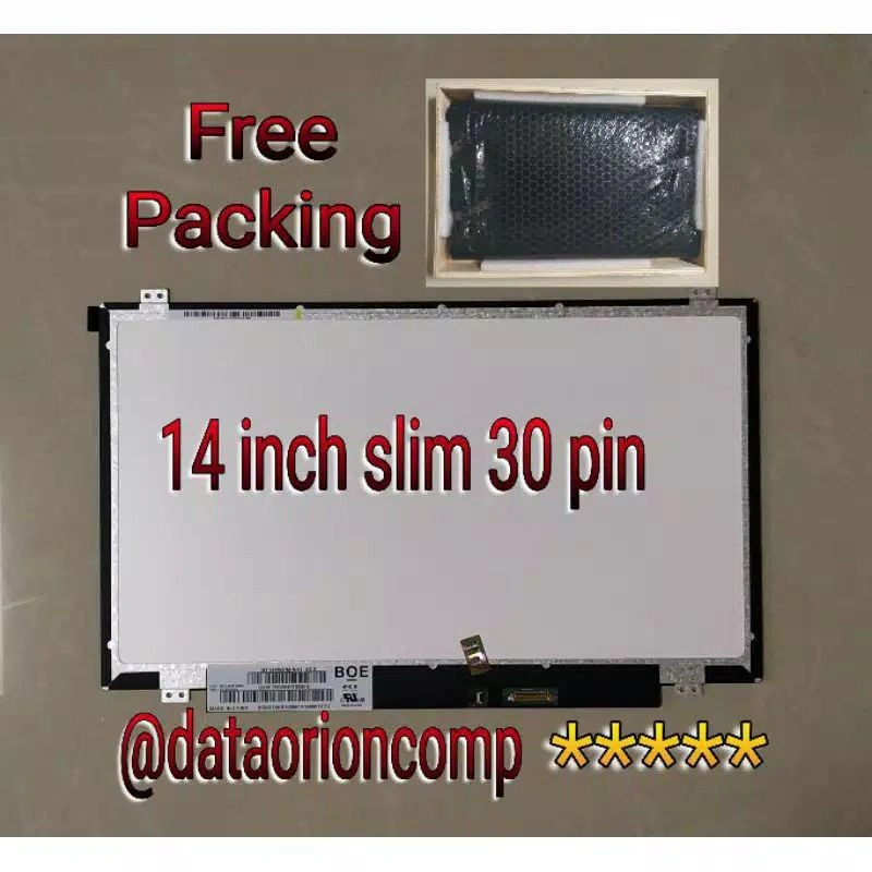 LCD LED 14 Slim 30 Pin Acer Aspire E5-432 E5-411 E5-421 ES1-432 E5-422 473G ES1 431 E14 free paking kayu