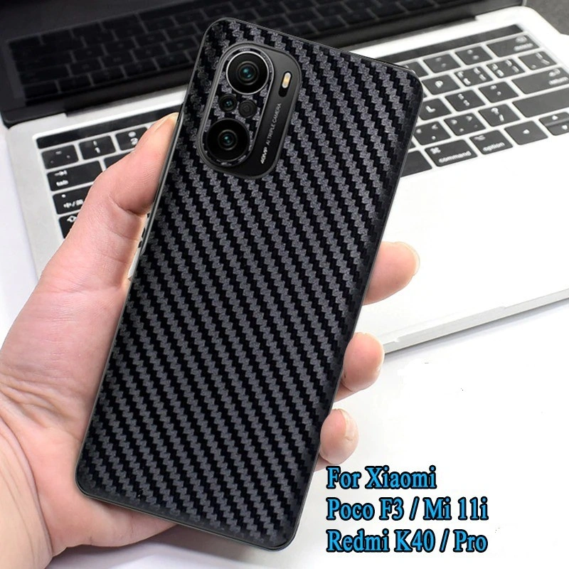 Garskin Carbon Xiaomi Poco F3/F4/F4 GT/Mi 11i/Redmi K40/K40 Pro Anti Gores Belakang Hp Backdoor Smartphone