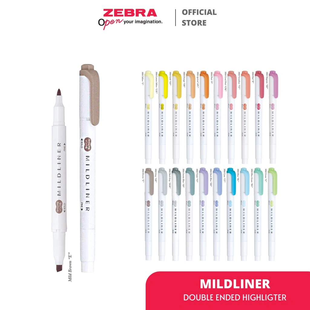 ZEBRA Mildliner Double Side Highlighter Dua Sisi Water Based Marker Spidol Warna
