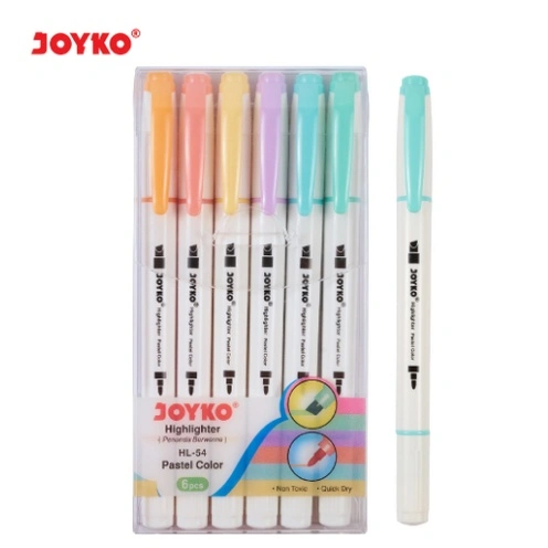 JOYKO HIGHLIGHTER PEN HL54 MARKER DUAL TIP SOFTLINER PASTEL HL 54 SET WARNA WARNI MARKER PENANDA BUKU SPIDOL COLOR STATIONERY ALAT TULIS ATK MURAH GROSIR