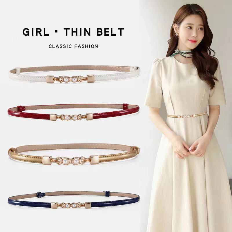 Sayishop Ikat Pinggang Wanita Polos THIN KECIL Fashion Kulit PU Gasper Sabuk Cewek