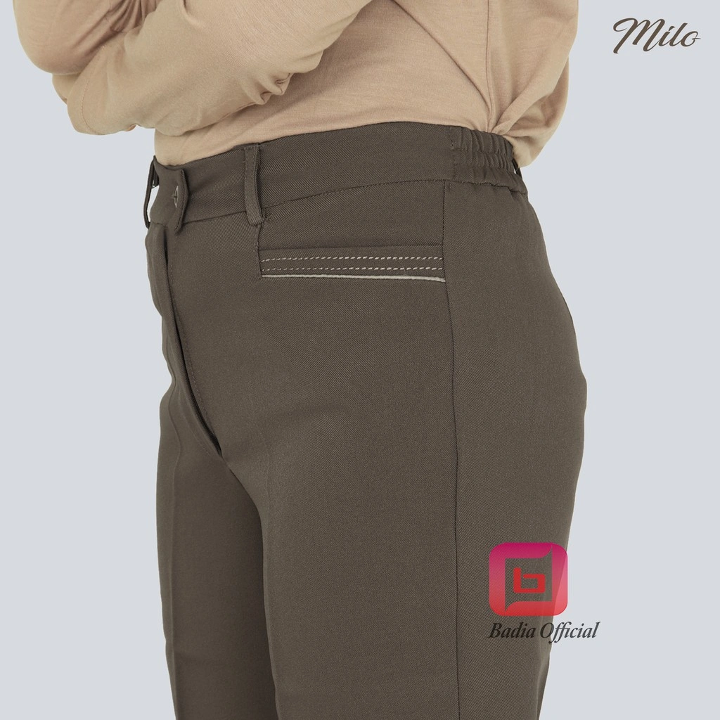 celana formal kerja kantor bahan pinggang kancing karet samping semiwool jumbo wanita tinggi premium