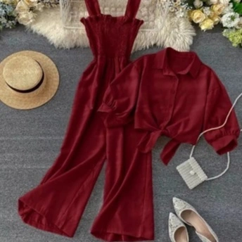 Jumpsuit Korea Style / Oneset Ceril Jumpsuit/ Setelan Wanita Terbaru/ Setelan Bahan Cringkle Airflow/Moscrepe Jumpsuit Korea Terlaris / Terbaru Kekinian