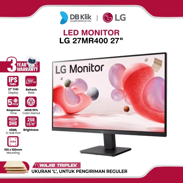 LG LED Monitor 27MR400 27" IPS FHD 100Hz 5ms AMD FreeSync HDMI VGA