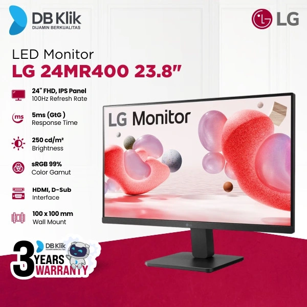 LG LED Monitor 24MR400 24" IPS FHD 100Hz 5ms AMD FreeSync HDMI VGA