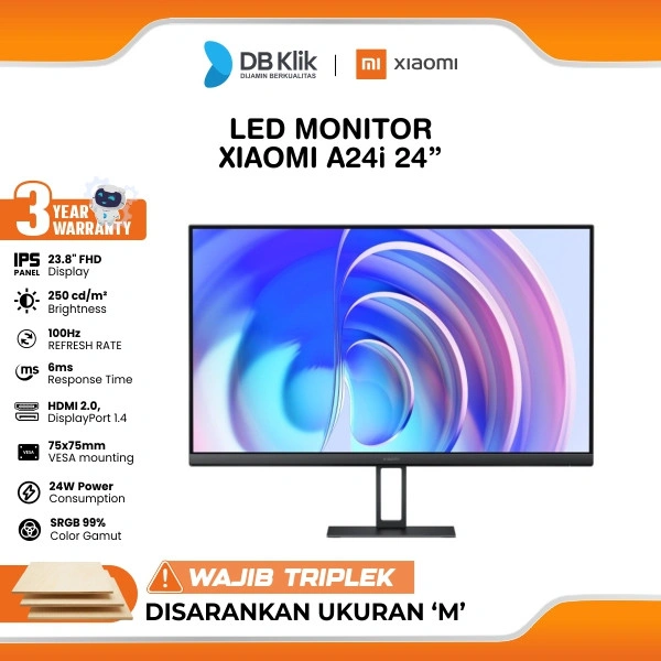 Xiaomi Led Monitor A24I 24" Fhd Ips 100Hz 6Ms Adaptive Sync Hdmi Dp