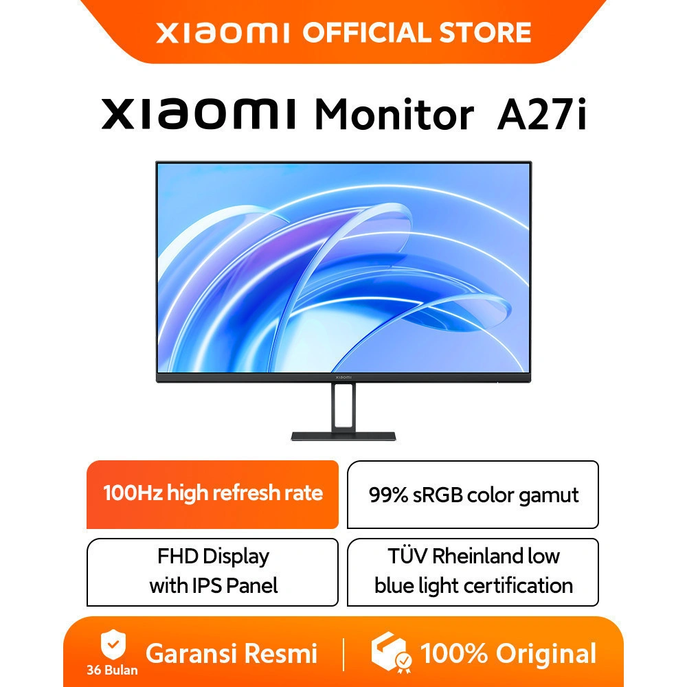 Xiaomi Monitor A27i | Panel IPS 100Hz FHD Monitor 27 Inch | Resmi 3 Tahun [ Official Store