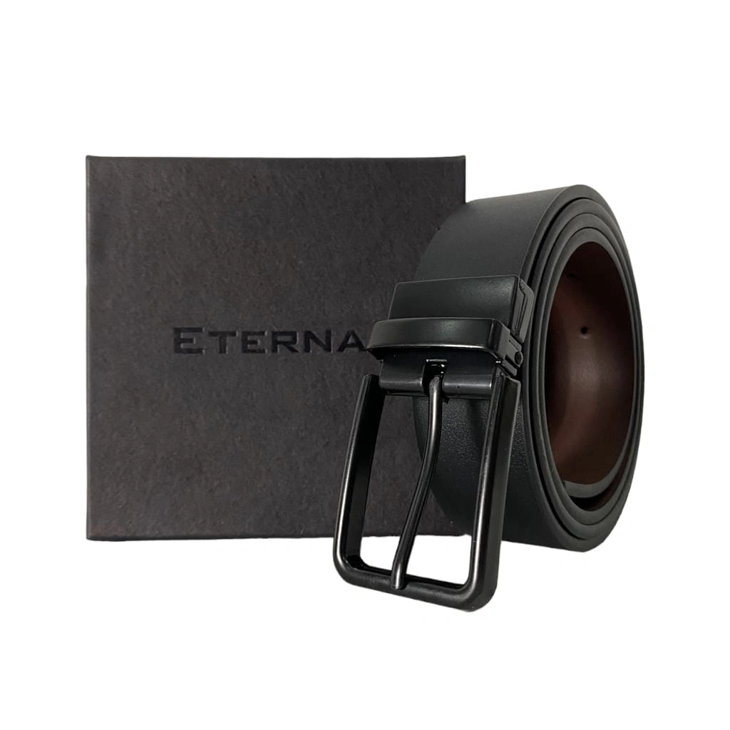 Ikat pinggang Pria Kulit Exclusive Tusuk hitam cokelat bolak balik - EternaL