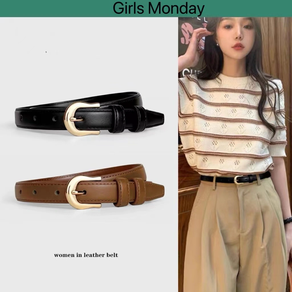 Girls Monday Kulit Asli Gesper Wanita Tali pinggang Wanita Ikat pinggang