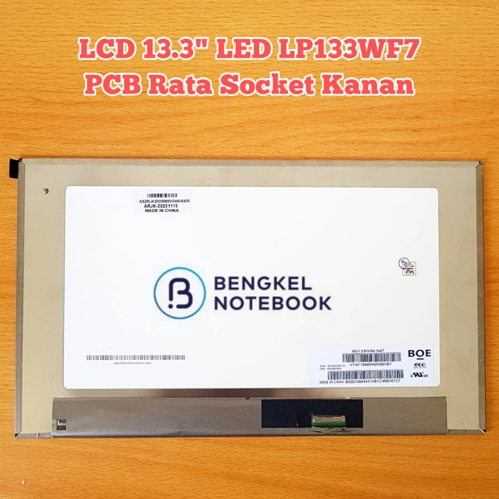 LCD 13.3” LED Slim 30pin Socket Kanan FHD PCB Rata N133HCA-E5A B133HAN06.7 M133NWR9 R0 NV133FHM-N4D LP133WF7 HP EliteBook 830 G7 830 G8 FLAT PCB