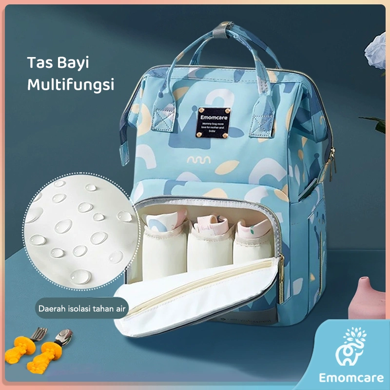 Emomcare Tas Bayi Multifungsi Tas popok Baby diapers bag Perawatan tas Perlengkapan Travelling Ransel Backpack