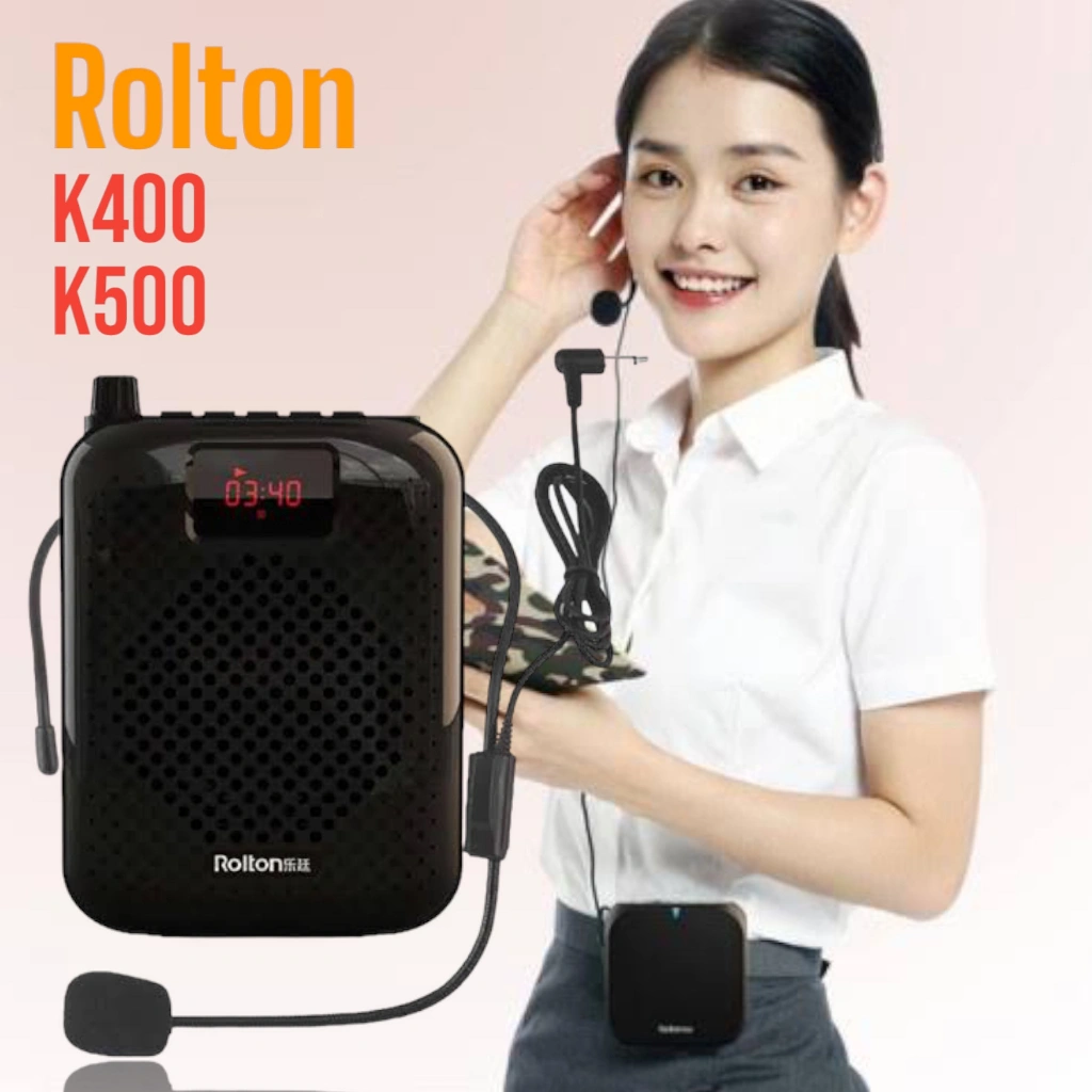 Speaker Megaphone Mikrofon Mini Rolton K400 K500 Penguat Suara Multifungsi Speaker
