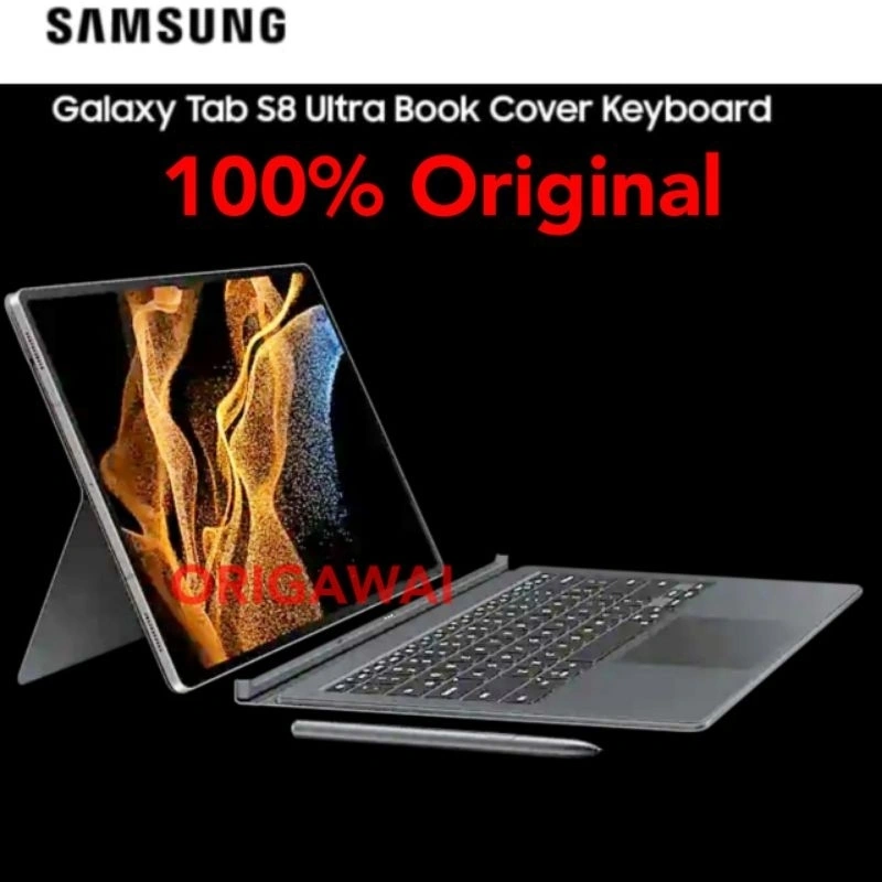 Keyboard Samsung Galaxy Tab S8 Ultra Plus Original S7 FE S7FE 5G S8+ Bluetooth Bookcover Tablet Slim Cover