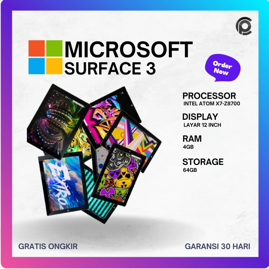 Laptop Lenovo 1 Jutaan & Surface 3 Second Bergaransi RAM 4GB SSD 64GB